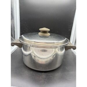 Saladmaster Stainless Steel 18-8 Tri-Clad Stock Pot with Vapo-Valve Lid Vintage